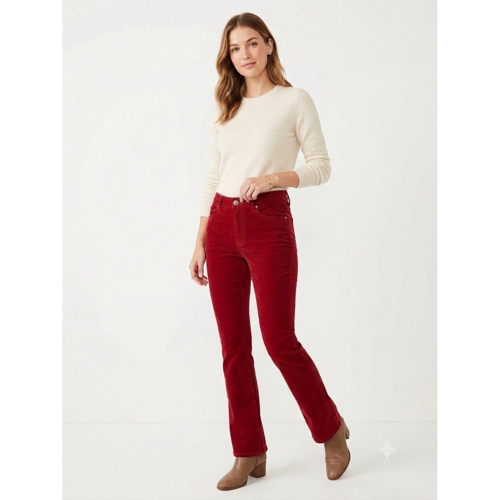 KUT from the Kloth Karen Baby Bootcutβ Pants Size 8 Red Corduroy Stretch Womens